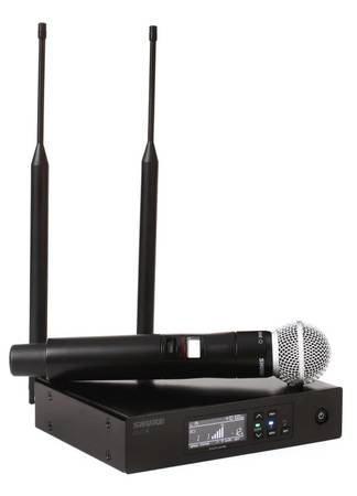 Shure QLXD24 SM58 Wireless Mic Setup w/ Fins & Coax 1