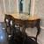 Carved wood console table with a marble top 2 thumbnail