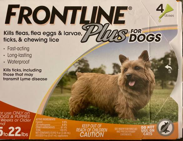 Frontline Plus For Dogs 5-22 lbs 4 Doses EPA approved Sealed 1