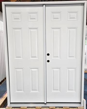 New 60" 6 Panel RH Inswing Fiberglass Exterior French Door 1