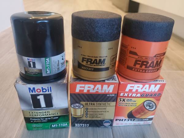 Oil Filters Mobil 1 M1-110A Fram Ultra Synthetic XG7317 Fram PH7317 1