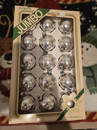 Vintage silver glass Christmas tree ornaments 1