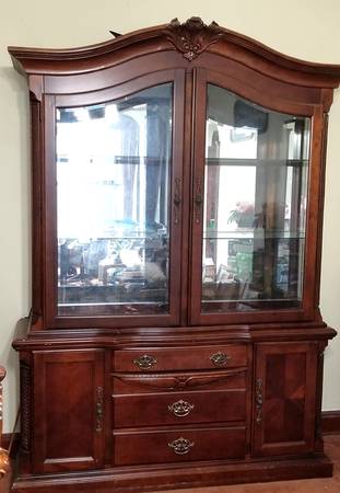 Cherry China cabinet hutch 1