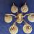 Beautiful Six Light & Globes Brass Chandelier 7 thumbnail
