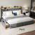 New Modern King Size Platform Bed Frame with 4 Storage Drawers and LED Headboard 10 thumbnail