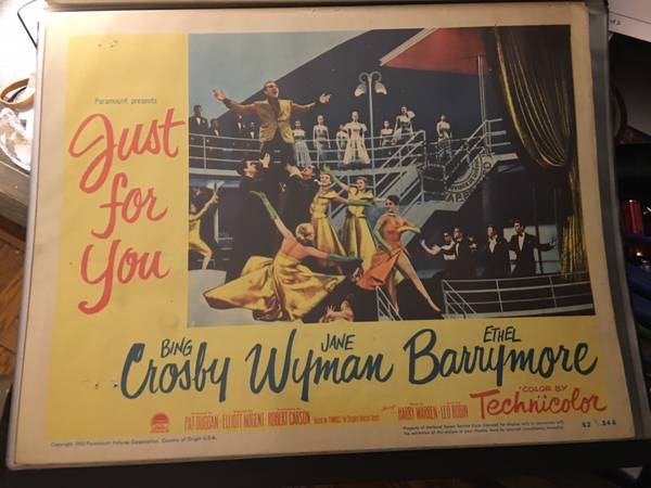 Bing Crosby "Just For You"original 11"x14" movie poster 1