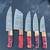 Beautiful custom-made Damascus, steel olive wood, and other material handle 5 pi 9 thumbnail