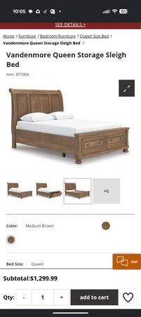 Ashley vandenmore queen sleigh bed 1