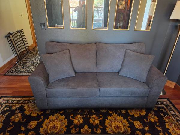 Stanton loveseat with pillows (slate grey) 1