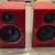 Beautiful Audioengine 2+ Powered Speakers Gloss Red Cabinets Nice 2 thumbnail