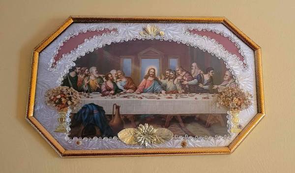 "The Last Supper" Framed with handcrafted embellishments 1