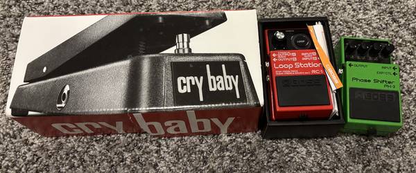 3 new/unused guitar pedals for sale (CryBaby, Boss Loop Station, PH-3) 1