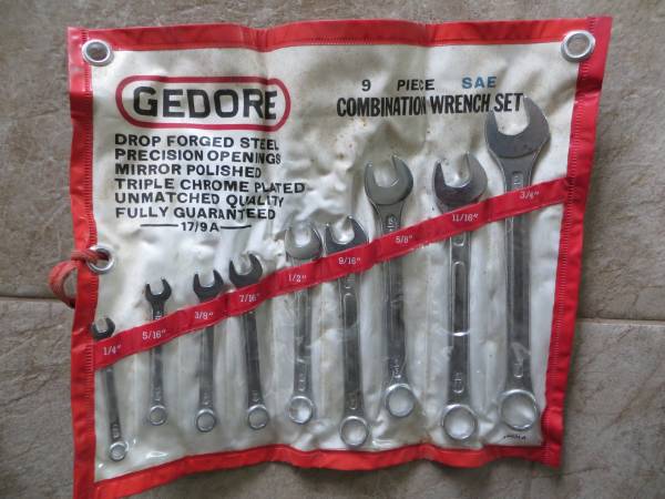 GEDORE 9-PIECE SAE COMBINATION WRENCH SET 1