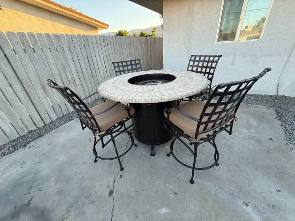 OW Lee Fire Pit And Bar Stools 1