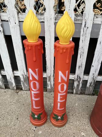 Vintage blo mold NOEL candles 1