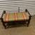 Vintage mahogany finished upholstered bench 2 thumbnail