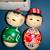 Pair of Vintage Wood Kokeshi Dolls Hand Painted Made in Japan  3 in 2 thumbnail