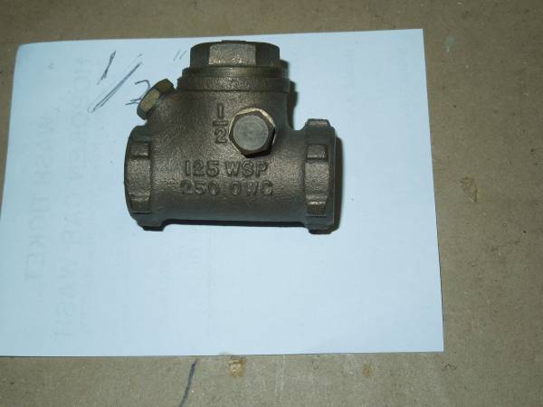 1/2in Brass check valve 1