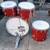 4 Pc Vintage 60s Red Sparkle Japan Drum Set w/Pearl Base Pedal 5 thumbnail