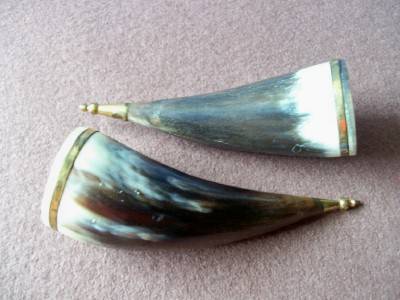 Two Vintage Ox Horn Mini Drinking Vessels from Soviet Causasas 1