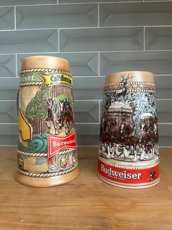 Two Budweiser Steins / Mugs 1