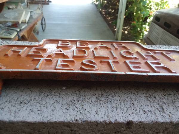 RARE & ORIGINAL 1950's BEAR ALIGNMENT EMBOSSED SIGN 1