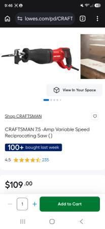 Craftsman circular and reciprocal saws 1