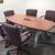 6' Ft boat-shaped conference table and chairs 1 thumbnail