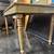Spanish Rustic Glass Top Dining Table w/ Wooden Grid & Turned Legs 3 thumbnail
