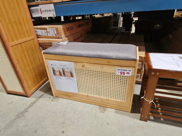 Posting #C2612 SOCE068 - Bamboo Flip-Top Shoe Bench – Multi-Functional 1
