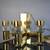 Vintage brass and glass space age chandelier for six lights, c. 1970s 2 thumbnail
