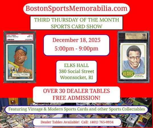 ///  SPORTS CARD SHOW  --  Thursday, December 18  /// 1