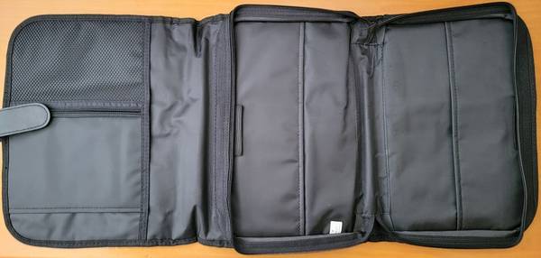 Bible Cover with 3 Compartments - Black; size 11x8 1