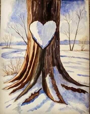 The Heart of Winter- Original Watercolor Painting 1