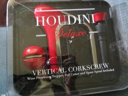 Houdini Deluxe Vertical Corkscrew, red, new but pkg damaged 1