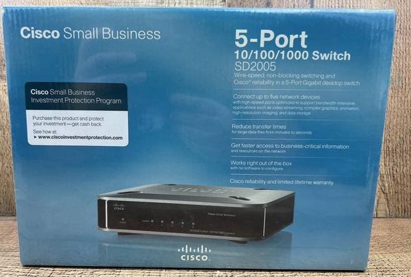 Cisco sd2005 5 port gigabit switches new 1
