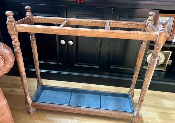 Antique Umbrella Stand & tray 1
