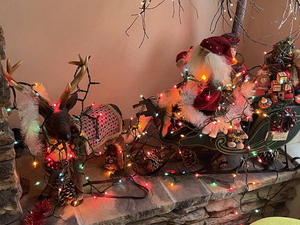 Costco Kirkland Original Santa Claus on sleigh with Reindeer 1