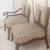 Antique velvet slippers chair pair 8 thumbnail