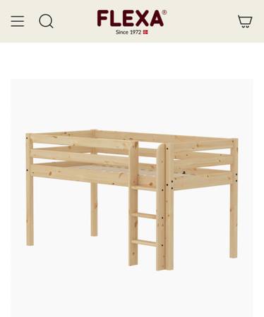 FLEXA Mid-High Bed – Discontinued Stained Pine Version – Disassembled 1