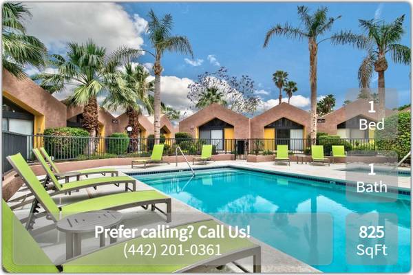 $2,150 / 1br - 825ft2 - Your dream 1 bed, 1 bath is closer than you think! Call now! (Palm Springs - Near The Plaza At Sunrise)63981524801155122