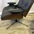 Vintage Eames Style Chair & Ottoman - Newly Genuine Black Leather 8 thumbnail