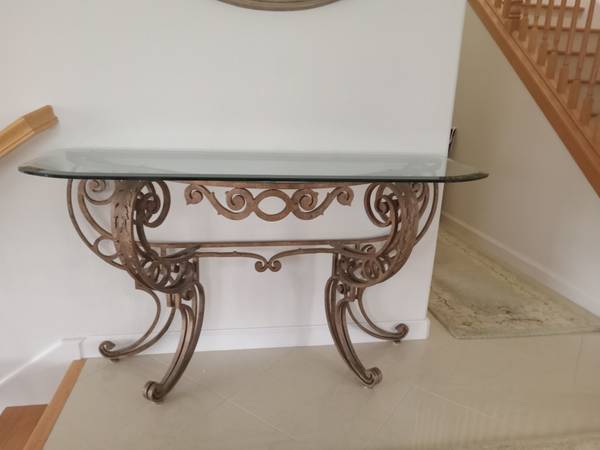 Elegant Iron Base Console Table 1