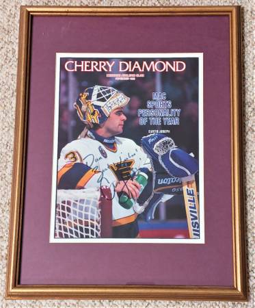 Autographed Curtis Joseph MAC Sports Personality Year Cherry Diamond 1