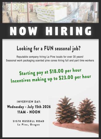 Packaging Scented Pine Cones - Part time - Seasonal work in La Pine! 1