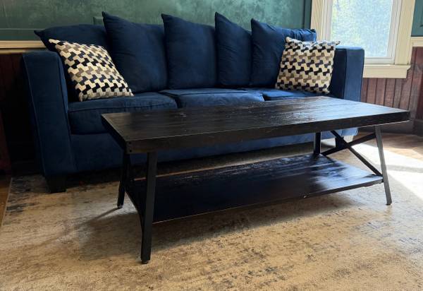 Solid Wood (metal accent) Large Coffee Table 1