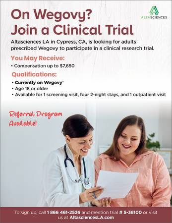 Wegovy Users Needed for Clinical Trial | Study # S-38100 1