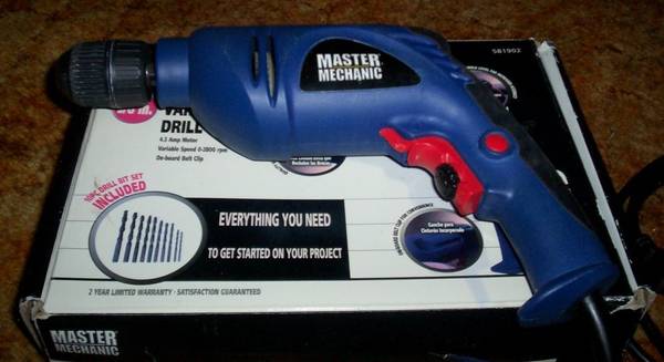 Master Mechanic Variable Speed Corded Drill 1