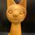 Vintage Folk Art Hand Carved  Wood Cat 11” Tall some wear on tip of ea 2 thumbnail