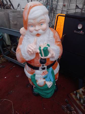 Blow Mold Whispering Santa Vintage 1